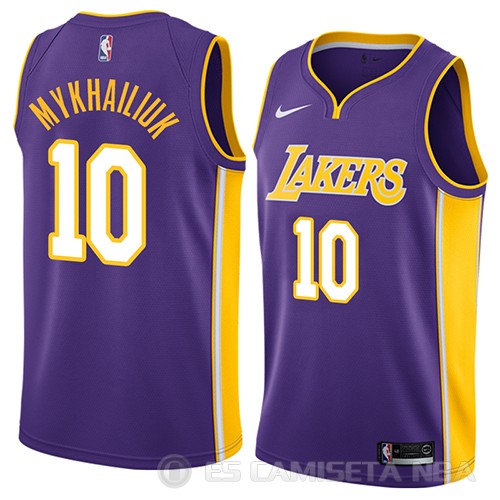 Camiseta Sviatoslav Mykhailiuk #10 Los Angeles Lakers Statement 2018 Violeta - Haga un click en la imagen para cerrar